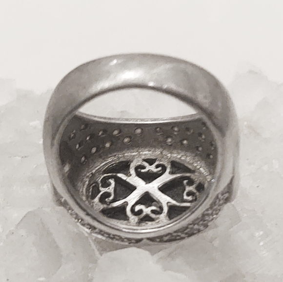 ISO Info- Onyx & Diamond Sterling Silver Ring-9.25 - Picture 3 of 13